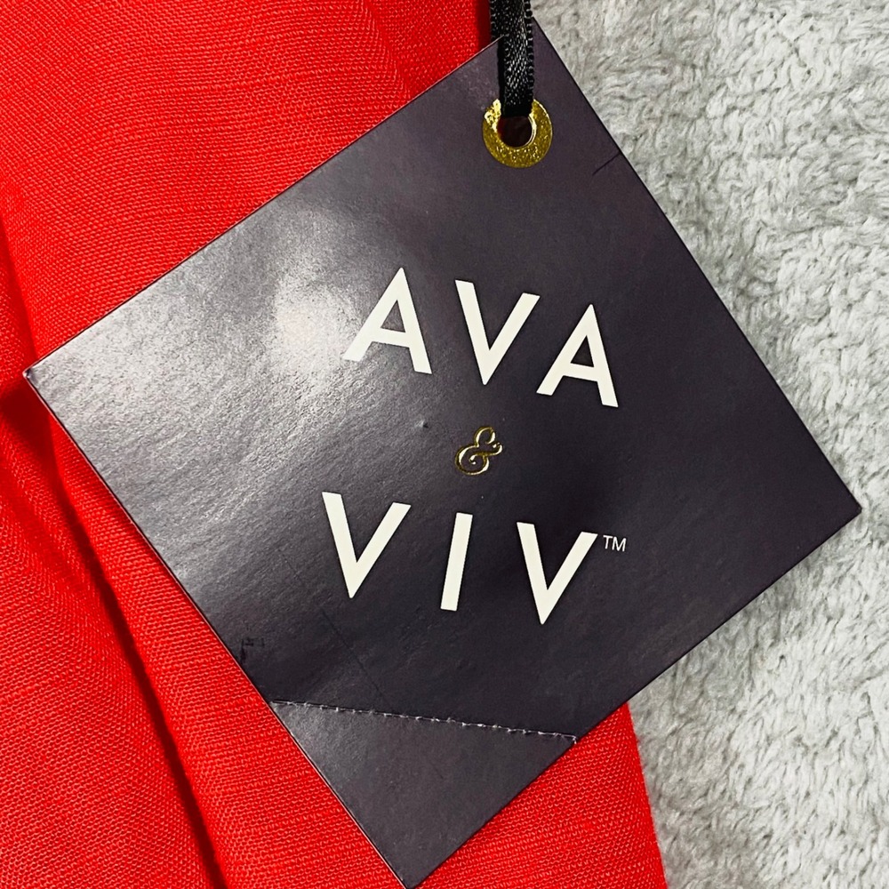 Ava & Viv Camisole Women 4X Red Ruched Drawstring V-Neck Adjustable Straps - Picture 7 of 15